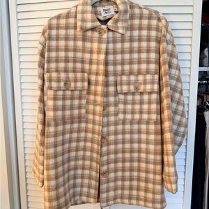 Princess Polly Beige and White Plaid Shirt